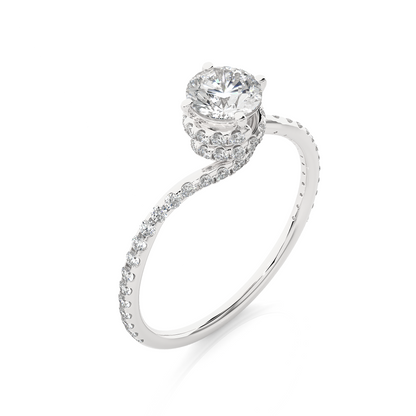 2.58 Carat Round Cut Hidden Halo Diamond Engagement Ring for Women – Elegant Bridal Jewelry