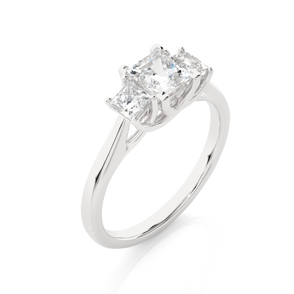 2.00 Carat Trinity Princess Cut Diamond Engagement Ring for Women – Three Stone Bridal Jewelry