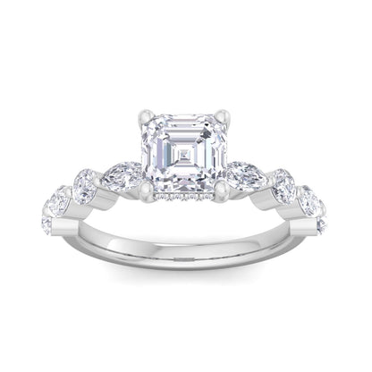 5.16 Carat Asscher Cut Solitaire Diamond Engagement Ring – Luxury Diamond Jewelry