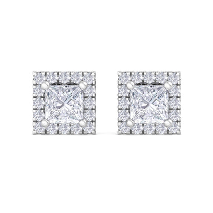 1.64 Carat Princess Cut Diamond Studs Earrings – Luxury Diamond Jewelry