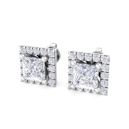 1.64 Carat Princess Cut Diamond Studs Earrings – Luxury Diamond Jewelry