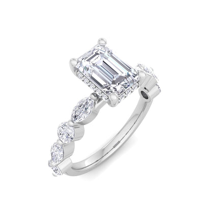 5.16 Carat Emerald Cut Solitaire Diamond Engagement Ring – Luxury Diamond Jewelry