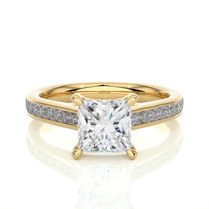 1.18 Carat Princess Cut Solitaire Diamond Engagement Ring for Women – Elegant Bridal Jewelry