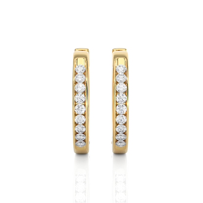 0.90 Carat Round Cut Diamond Classic White Gold Hoop Earrings – Timeless Everyday Jewelry for Women