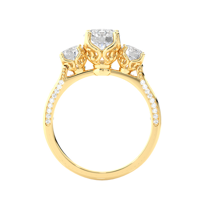 Three Stone 2.52 Carat Round Cut Diamond Engagement Ring for Women – Luxury Bridal Jewelry