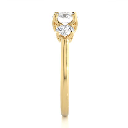 Three Stone 2 Carat Round Cut Diamond Engagement Ring for Women – Elegant Bridal Jewelry