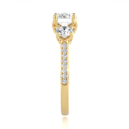 Three Stone 2.52 Carat Round Cut Diamond Engagement Ring for Women – Luxury Bridal Jewelry