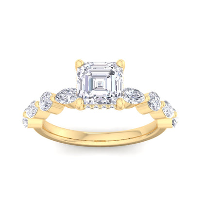5.16 Carat Asscher Cut Solitaire Diamond Engagement Ring – Luxury Diamond Jewelry