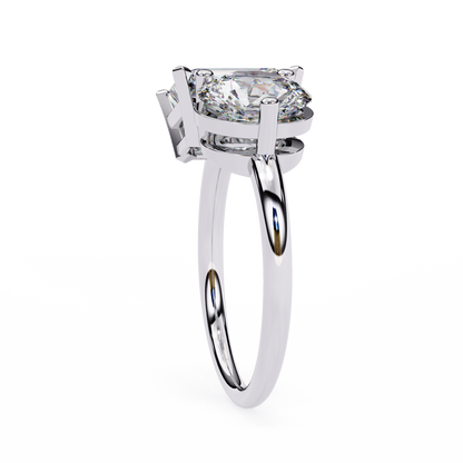 Toi et Moi 2.00 Carat Emerald & Round Cut Diamond Engagement Ring – Two Stone Bridal Jewelry