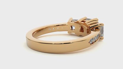 Three Stone 2.20 Carat Princess Cut Diamond Engagement Ring for Women – Elegant Bridal Jewelry
