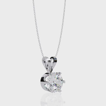 2.00 Carat Round Brilliant Cut Diamond Solitaire Pendant Necklace – Classic Fine Jewelry