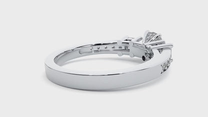 Three Stone 2.20 Carat Round & Princess Cut Diamond Engagement Ring for Women – Elegant Bridal Jewelry