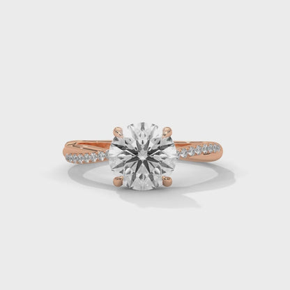 Timeless 2.16 CT Round Cut Twisted Band Diamond Solitaire Ring – Bridal Jewelry