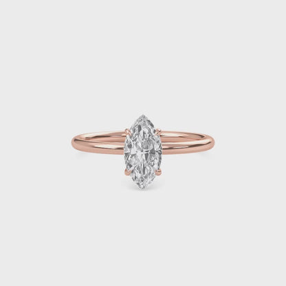 2 Carat Marquise Cut Solitaire Diamond Engagement Ring – Elegant Bridal Jewelry
