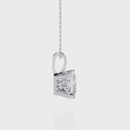2.00 Carat Princess Cut Diamond Solitaire Pendant Necklace - Modern Fine Jewelry