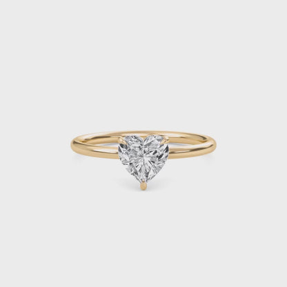 2 Carat Heart Cut Solitaire Diamond Engagement Ring – Elegant Bridal Jewelry