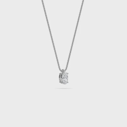 1.00 Carat Oval Cut Diamond Solitaire Pendant Necklace – Modern Fine Jewelry