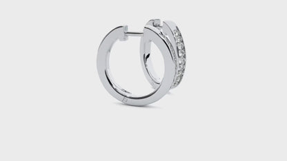 0.90 Carat Round Cut Diamond Classic White Gold Hoop Earrings – Timeless Everyday Jewelry for Women