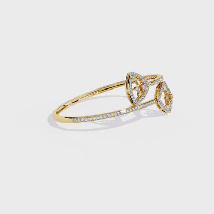1.34 Carat Round Cut Diamond Open Bangle Bracelet – Luxury Jewelry