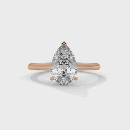2.00 Carat Pear Cut Solitaire Diamond Engagement Ring – Elegant Bridal Jewelry