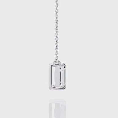 1.00 Carat Emerald Cut Solitaire Diamond Pendant Necklace – Brilliant Fine Jewelry