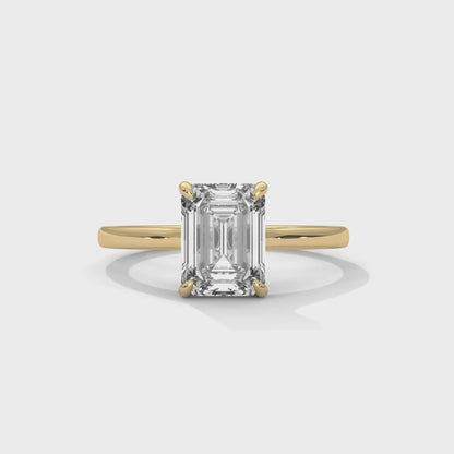 2.00 Carat Emerald Cut Four-Prong Solitaire Diamond Engagement Ring for Women
