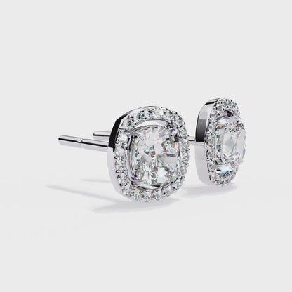 2.40 Carat Cushion Cut Studs Diamond Earrings – Elegant Fine Jewelry
