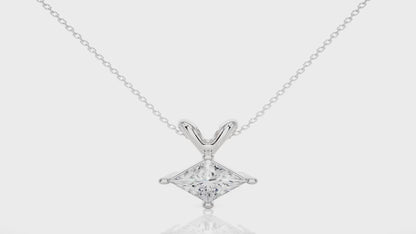 Princess Cut Diamond Solitaire Pendant Necklace – Modern Jewelry