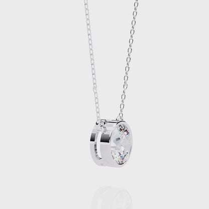 2.00 Carat Round Cut Bezel Set Diamond Solitaire Pendant Necklace – Fine Jewelry