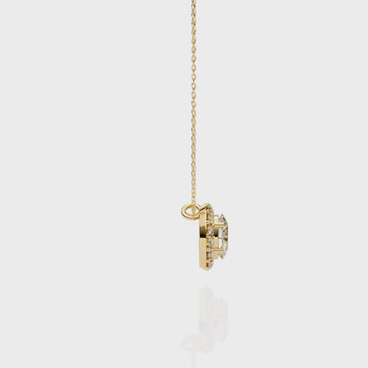 Oval Cut Diamond Cluster Halo Pendant Necklace – Classic Modern Jewelry