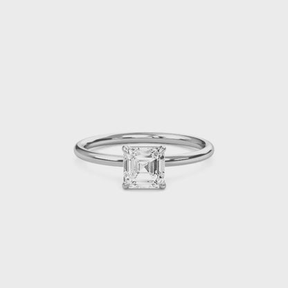 2 Carat Asscher Cut Solitaire Diamond Engagement Ring – Elegant Bridal Ring
