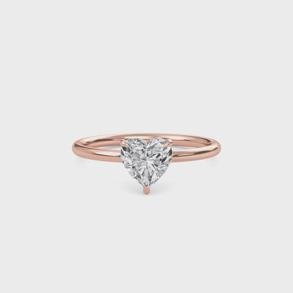 2 Carat Heart Cut Solitaire Diamond Engagement Ring – Elegant Bridal Jewelry