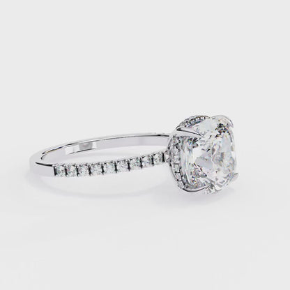 3.25 Carat Cushion Cut Diamond Solitaire Engagement Ring for Women – Luxury Bridal Jewelry