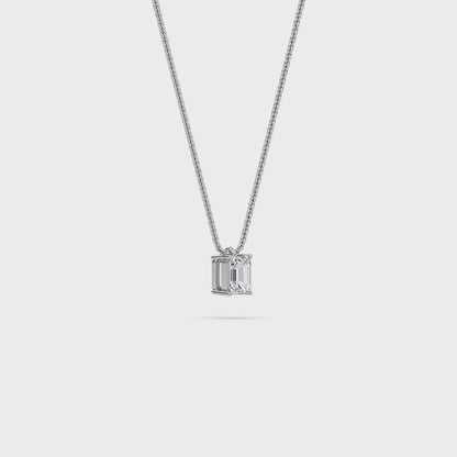 1.00 Carat Emerald Cut Diamond Solitaire Pendant– Timeless Fine Jewelry