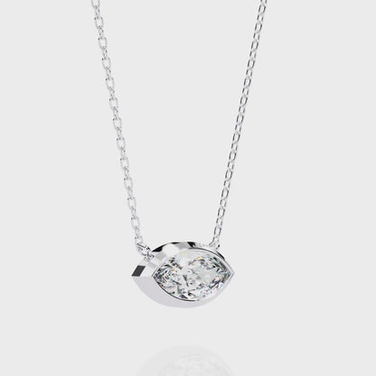 2.00 Carat Marquise Cut Bezel Set Diamond Pendant Necklace – Elegant Jewelry for Women