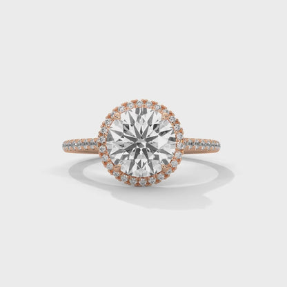 1.52 Carat Round Cut Halo Diamond Engagement Ring for Women – Elegant Bridal Jewelry