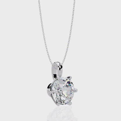 2.00 Carat Round Brilliant Cut Diamond Solitaire Pendant Necklace - Classic Jewelry