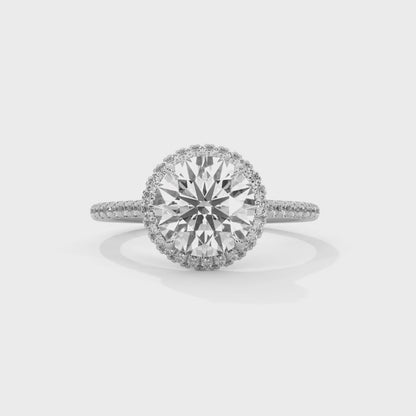 1.52 Carat Round Cut Halo Diamond Engagement Ring for Women – Elegant Bridal Jewelry