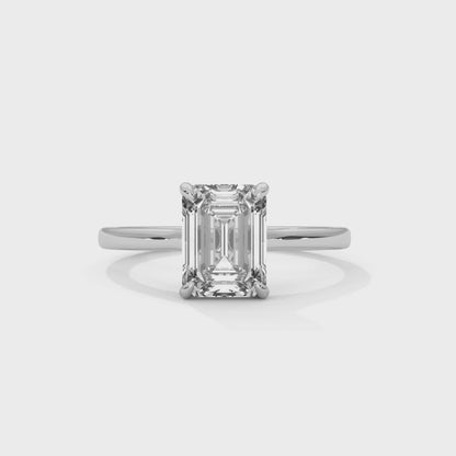 2.00 Carat Emerald Cut Four-Prong Solitaire Diamond Engagement Ring for Women