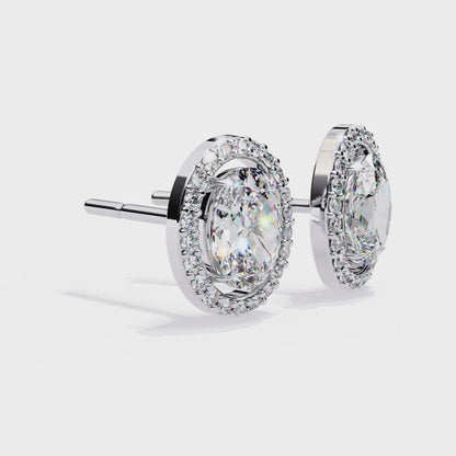 1.88 Carat Oval Cut Diamond Stud Earrings – Classic Diamond Jewelry