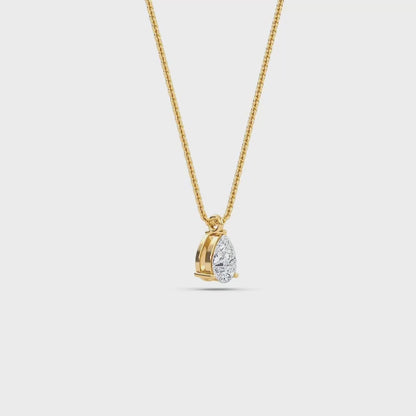 1.00 Carat Pear Cut Diamond Solitaire Pendant Necklace – Elegant Fine Jewelry