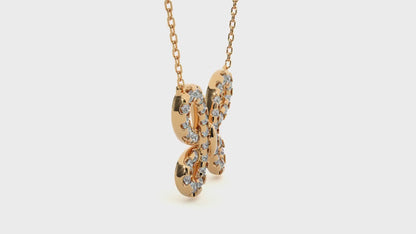 Round Cut Butterfly Pavé Diamond Pendant Necklace – Dainty Jewelry for Women