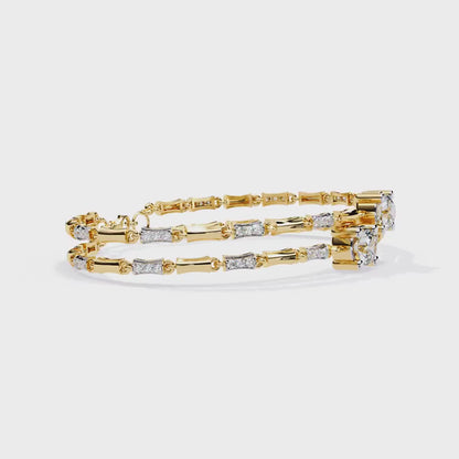 2.25 Carat Round Cut Double-Strand Diamond Bracelet – Modern Design & Elegant Jewelry for Women
