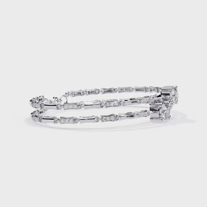 2.25 Carat Round Cut Double-Strand Diamond Bracelet – Modern Design & Elegant Jewelry for Women