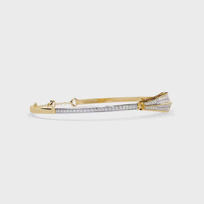 0.60 Carat Diamond Geometric Bangle Bracelet – Modern Luxury Jewelry