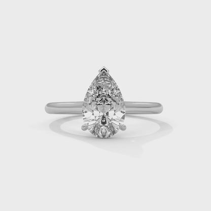 2.00 Carat Pear Cut Solitaire Diamond Engagement Ring – Elegant Bridal Jewelry