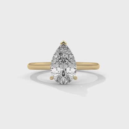 2.00 Carat Pear Cut Solitaire Diamond Engagement Ring – Elegant Bridal Jewelry