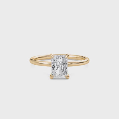 2 Carat Radiant Cut Solitaire Diamond Engagement Ring – Elegant Bridal Jewelry
