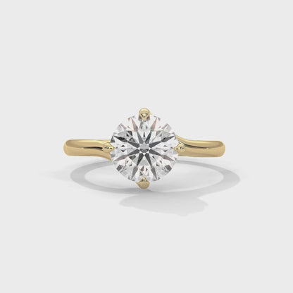 2.00 CT Round Cut Swirl Prong Diamond Solitaire Engagement Ring for Her (USA)