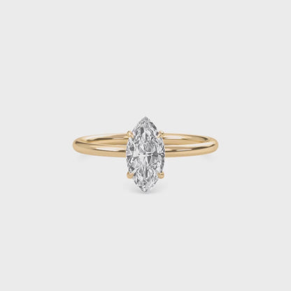 2 Carat Marquise Cut Solitaire Diamond Engagement Ring – Elegant Bridal Jewelry